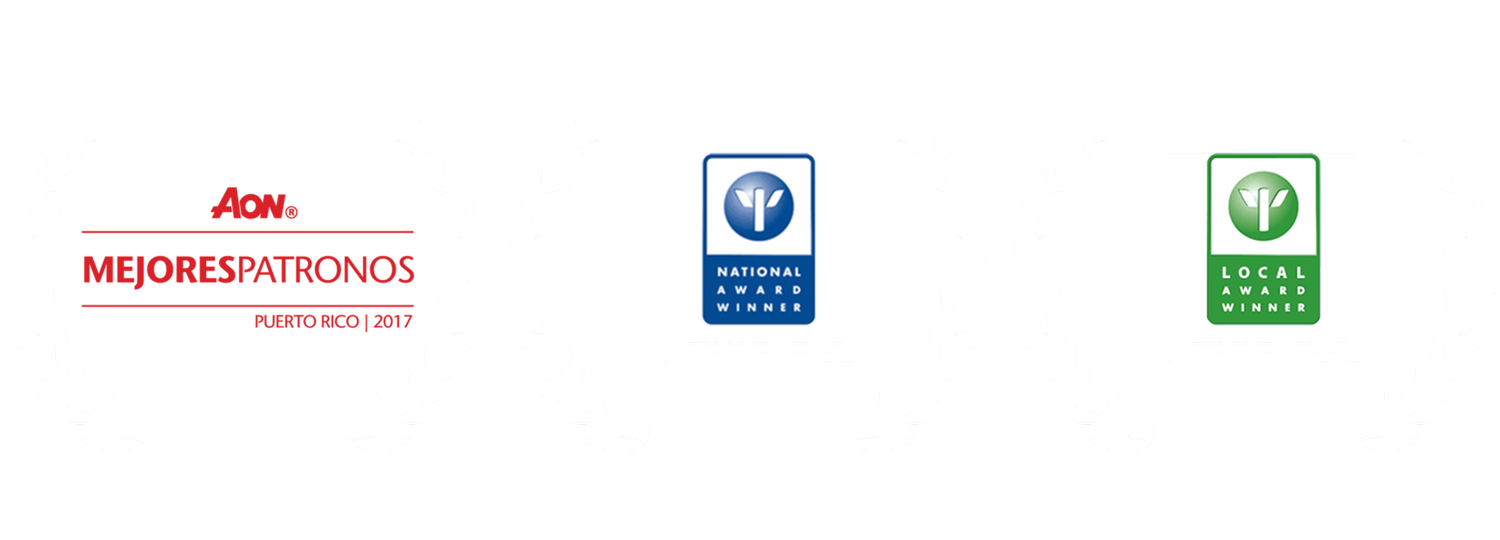 Reconocimientos: AON Mejores Patronos Puerto Rico 2017, National Award Winner y Local Award Winner