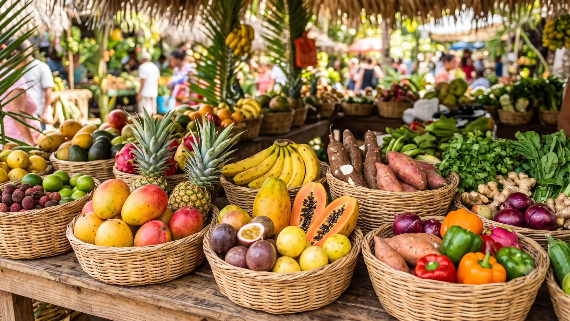 Puesto de frutas tropicales frescas de Hill Brothers