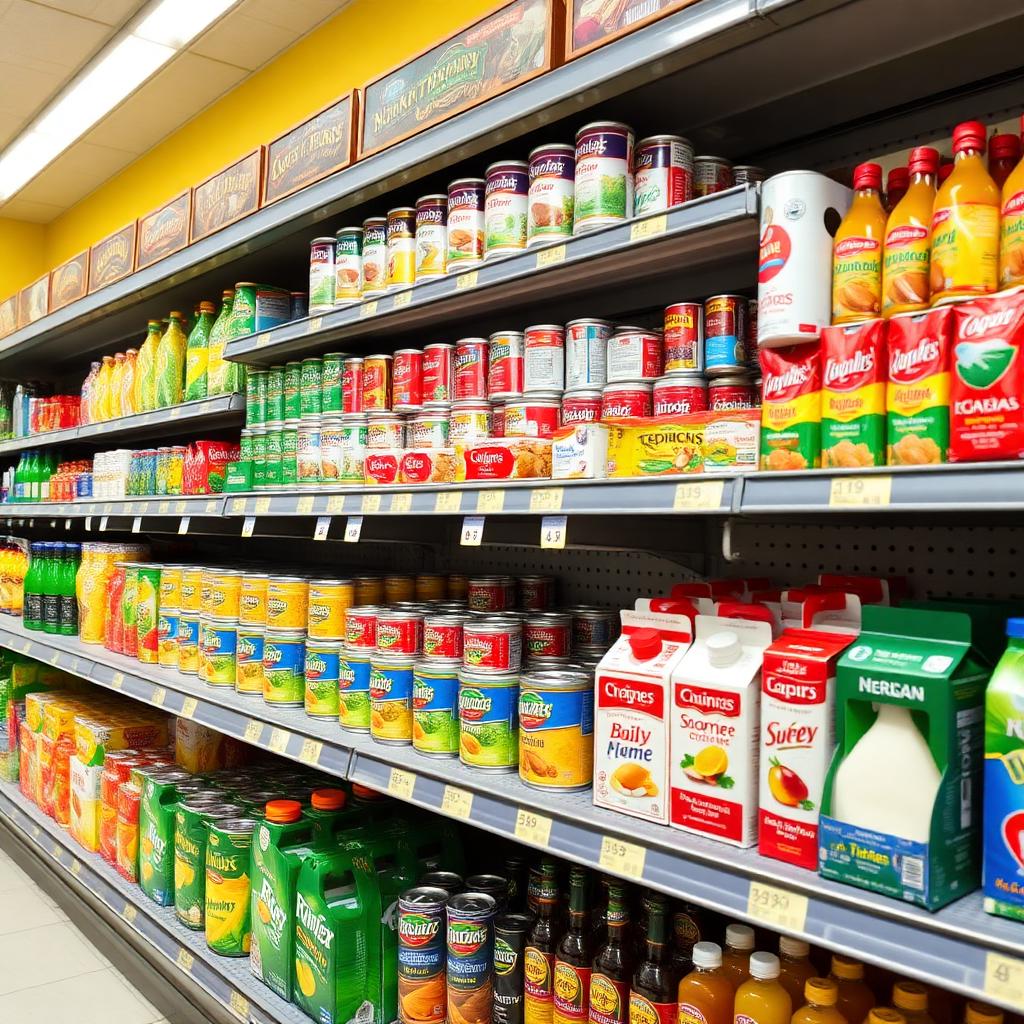 Estanterías de supermercado con marcas exclusivas distribuidas por Hill Brothers